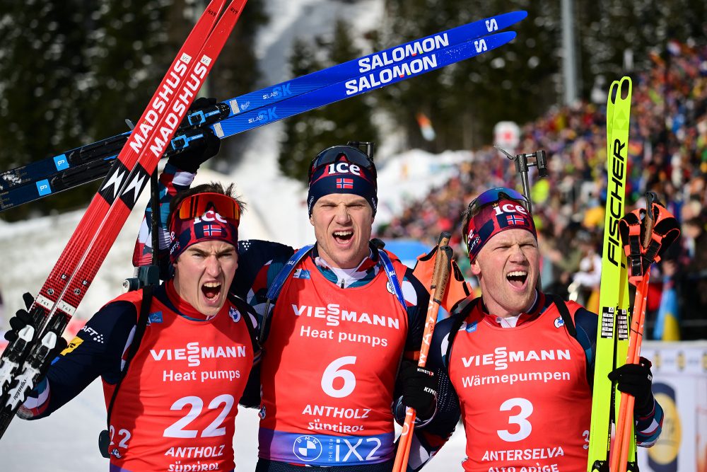 Massenstart-Podium von Antholz