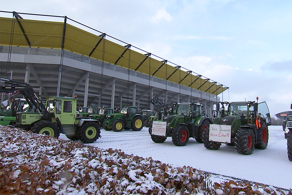 Protest der Landwirte am Tivoli