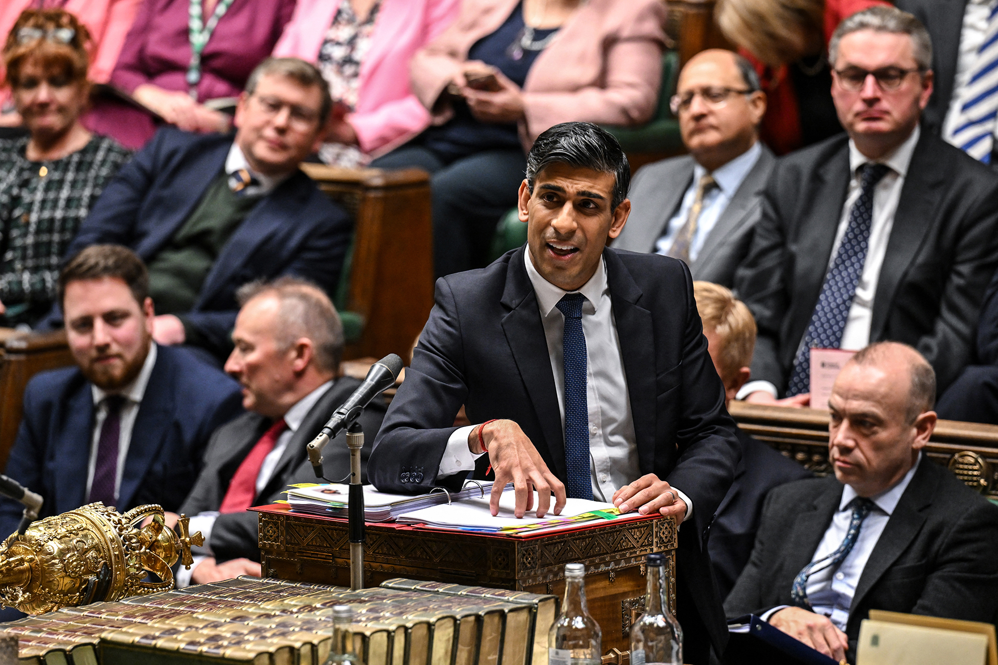 Großbritanniens Premierminister Rishi Sunak am Mittwoch im Parlament (Bild: Maria Unger/UK Parliament/AFP)