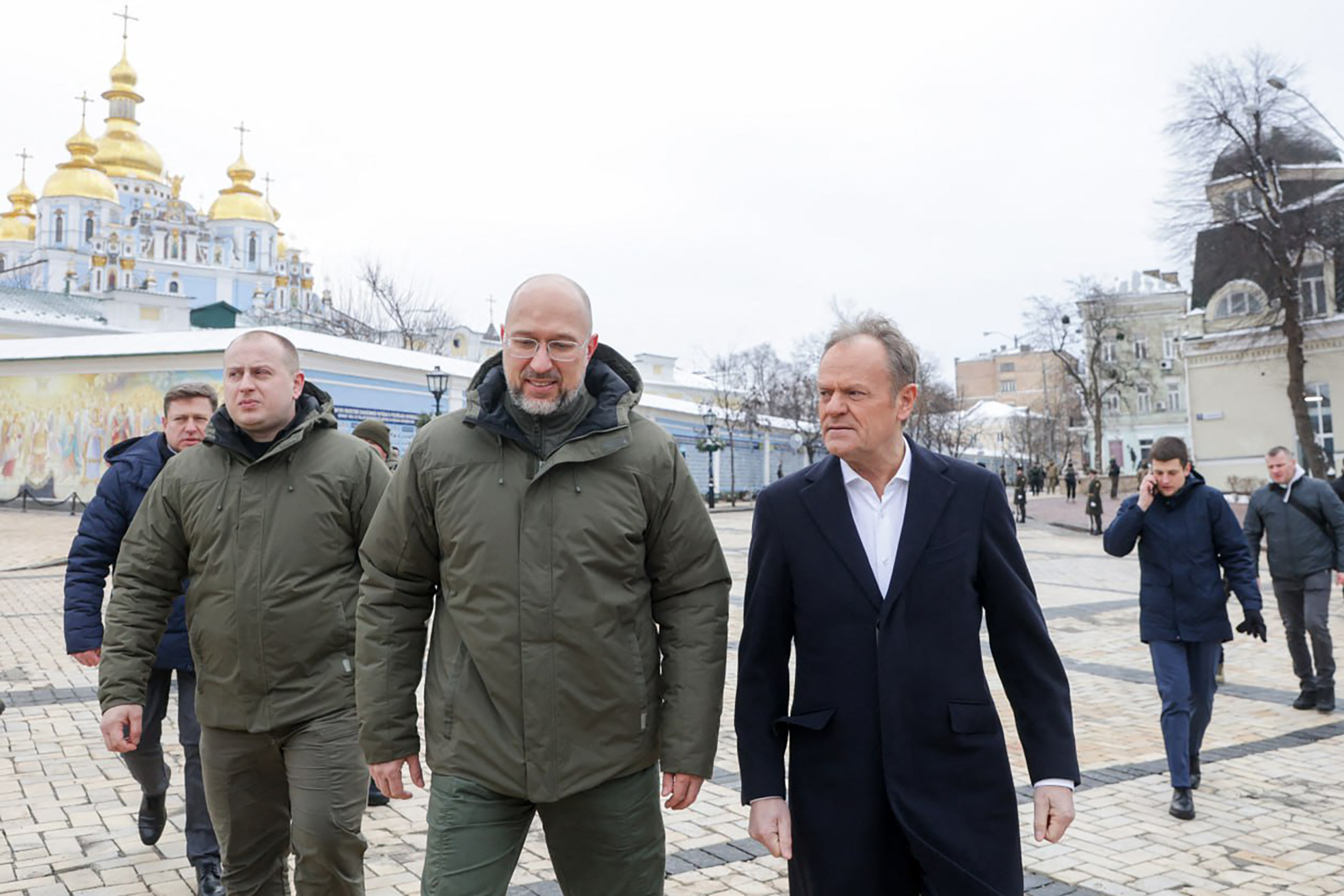 Der polnische Ministerpräsident Tusk beim Besuch in der Ukraine