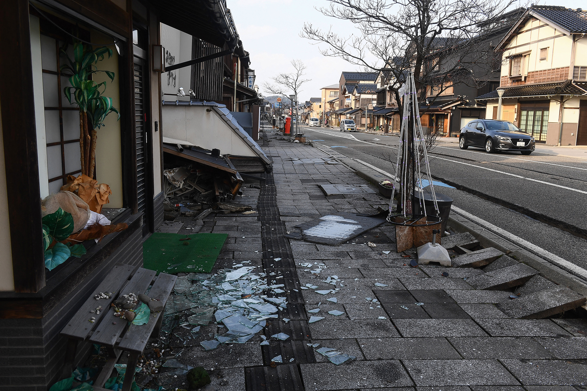 Nach dem Erdbeben am Neujahrstag: Wajima in der Präfektur Ishikawa am 6.1. (Bild: Toshifumi Kitamura/AFP)