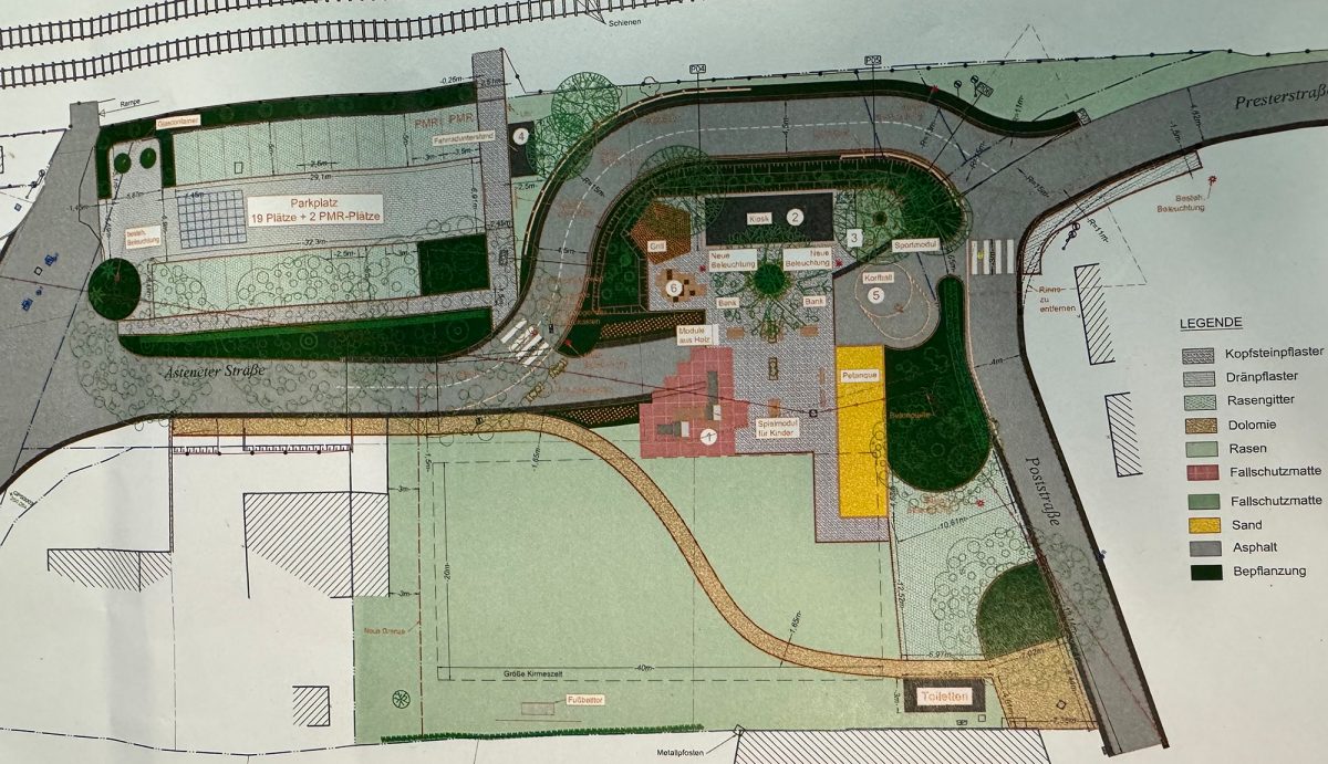 Plan für den Dorfplatz Astenet (Bild: Dogan Malicki/BRF)