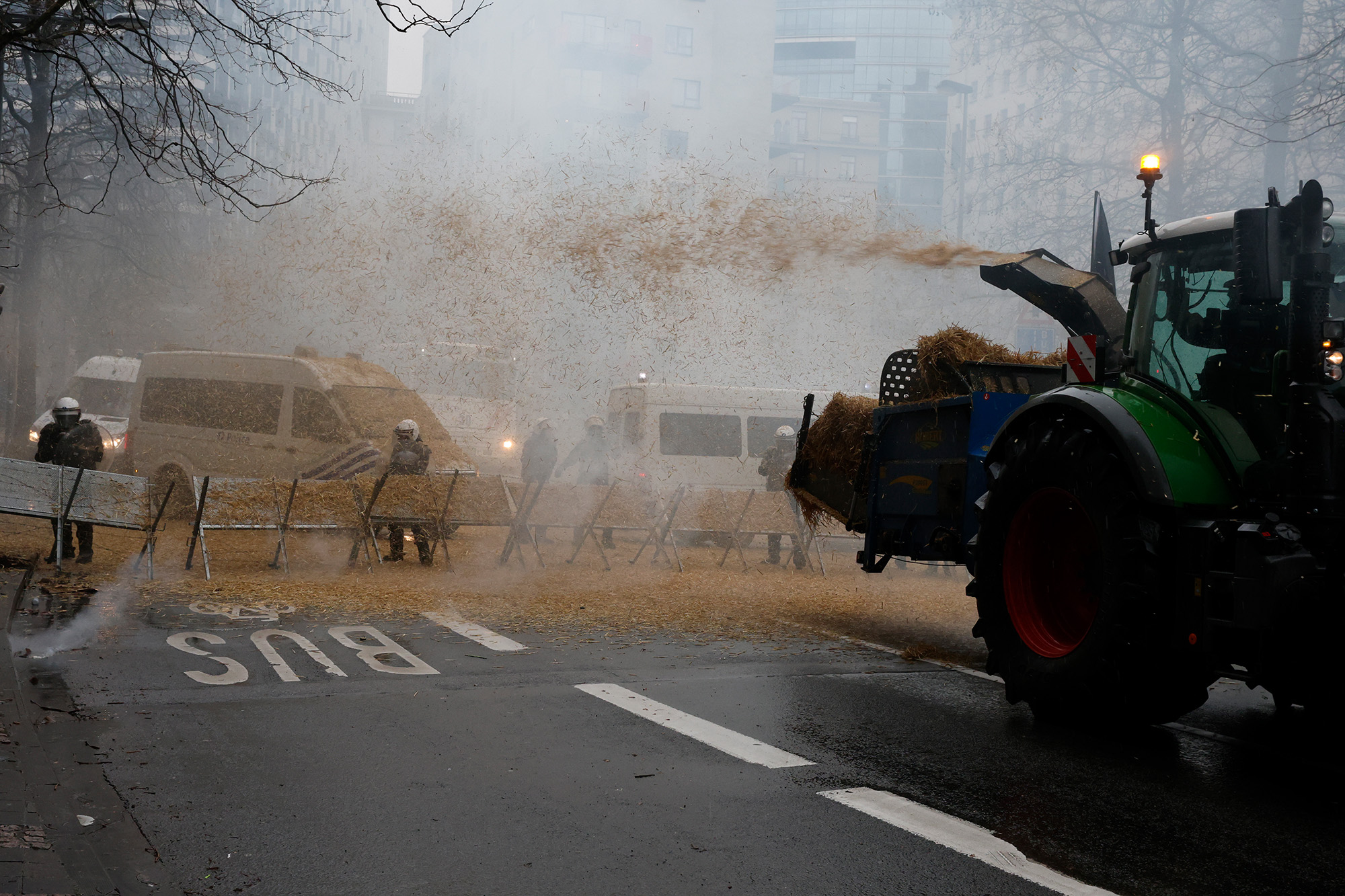 Bauernprotest in Brüssel (Bild: Nicolas Maeterlinck/Belga)
