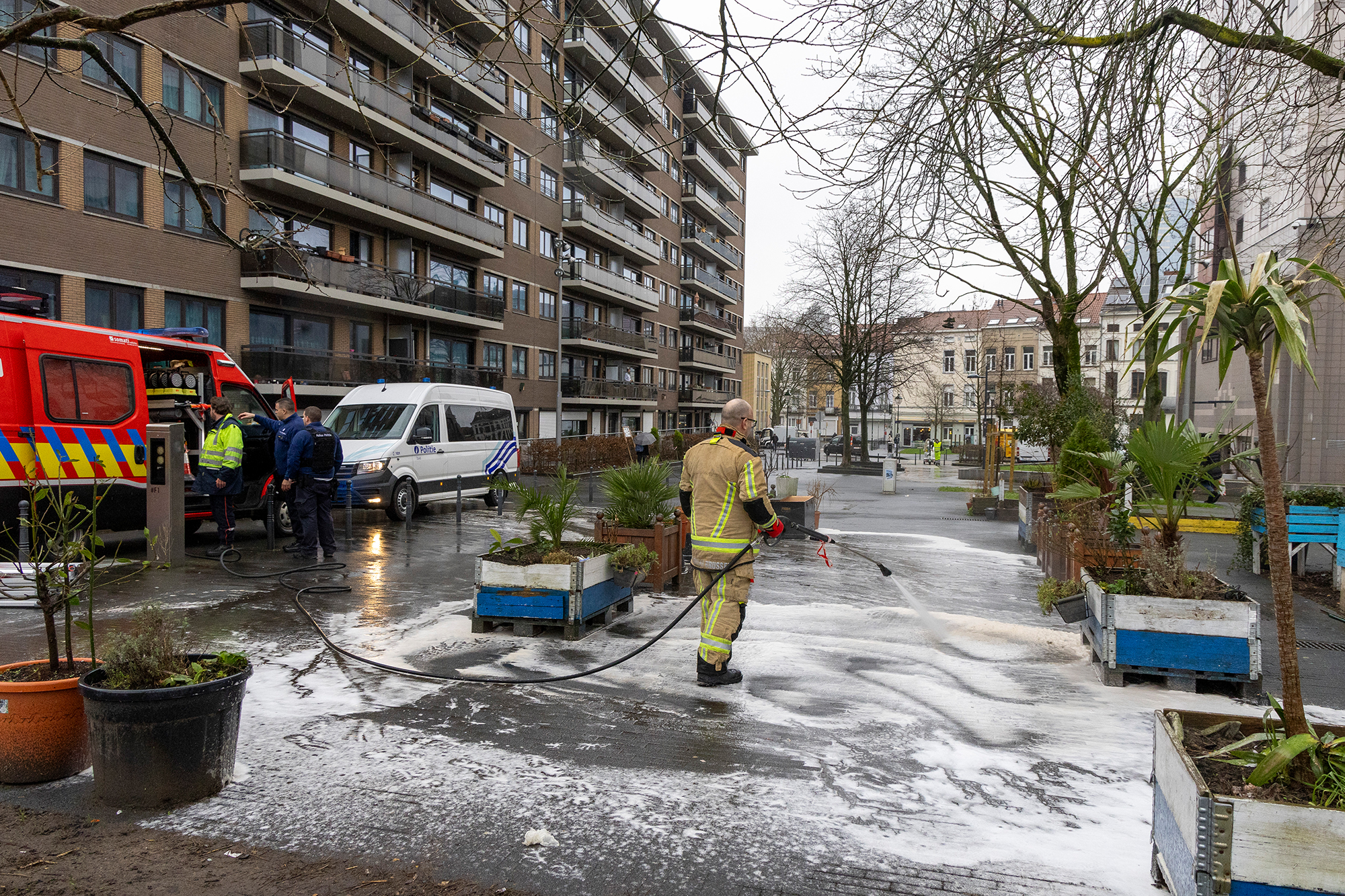 Tatort der Schießerei am 14.2. (Bild: Nicolas Maeterlinck/Belga)