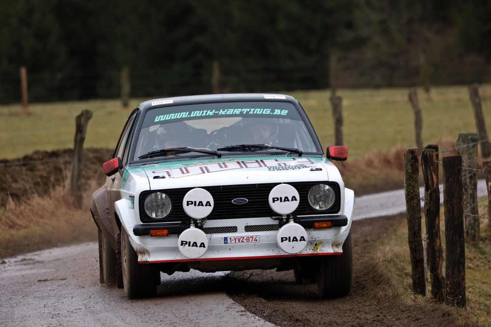 Ghislain de Mévius/Johan Jalet im Ford Escort bei den Legend Boucles de Bastogne (Bild: Jacques Letihon)