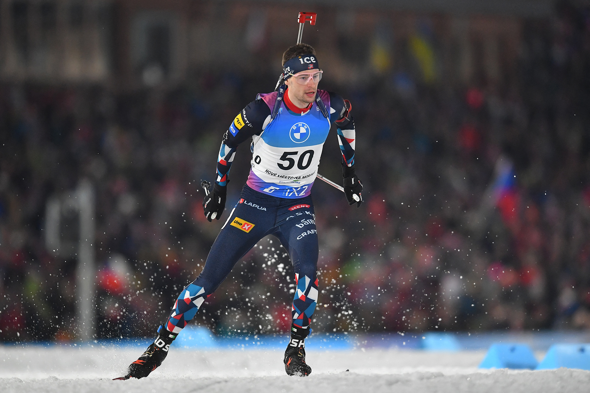 Sturla Laegreid am Samstag bei der Biathlon-WM im tschechischen Nove Mesto (Bild: Michal Cizek/AFP)