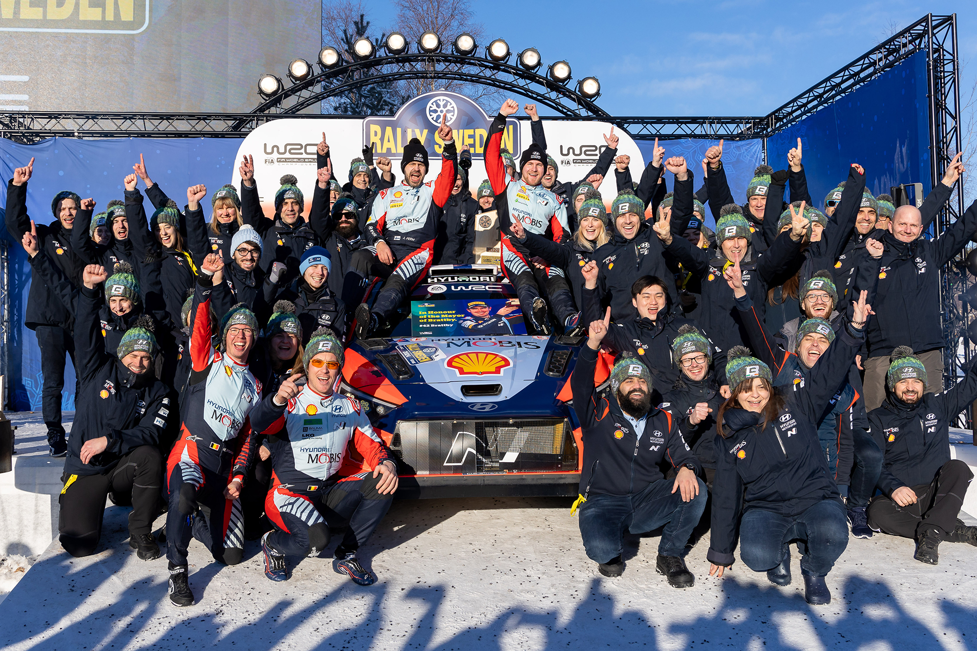 Sieg für Esappekka Lappi/Janne Ferm und das Hyundai-Team bei der Rallye Schweden (Bild: Fabien Dufour/Hyundai Motorsport GmbH)