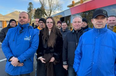 TEC-Streik am Busdepot Eupen (Bild: Simonne Doepgen/BRF)