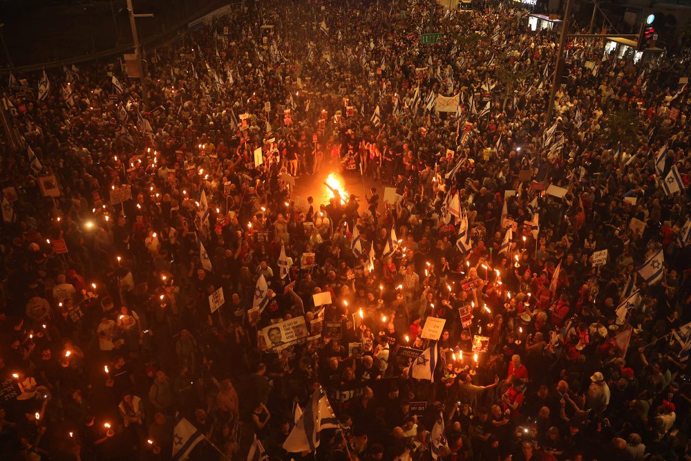 Demonstration gegen Regierung Netanjahu in Tel Aviv