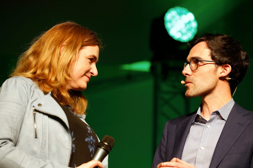 Barbara Creemers und Kristof Calvo (Bild: Nicolas Maeterlinck/Belga)