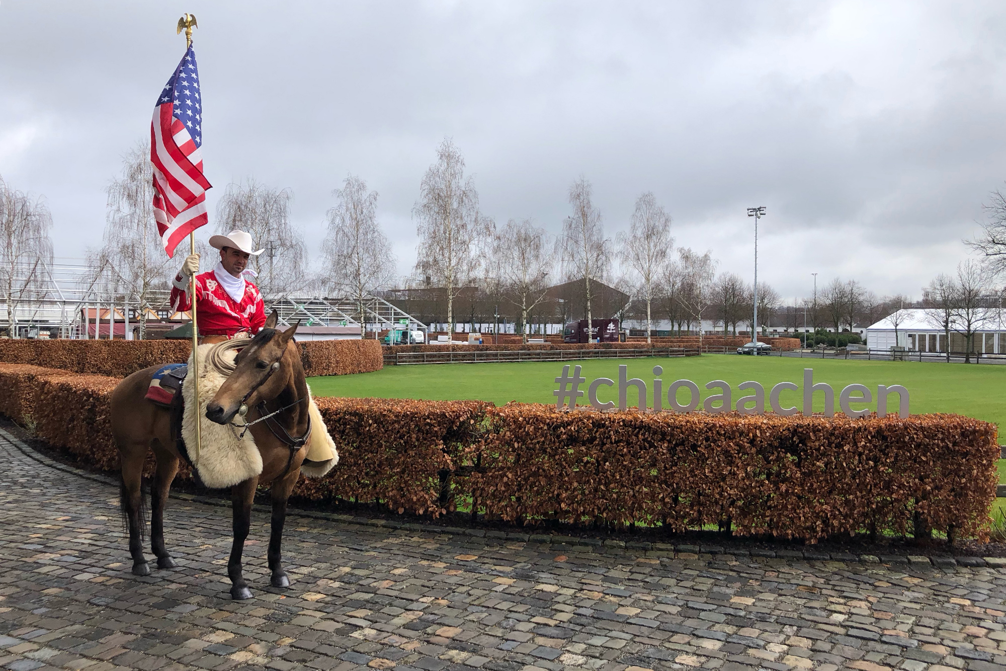 Cowboy auf dem Gelände des CHIO