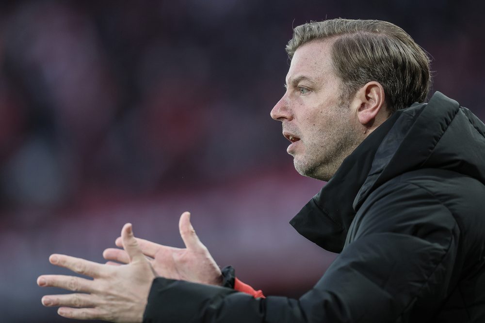 AS-Trainer Florian Kohfeldt beim Spiel in Lüttich