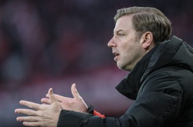 AS-Trainer Florian Kohfeldt beim Spiel in Lüttich