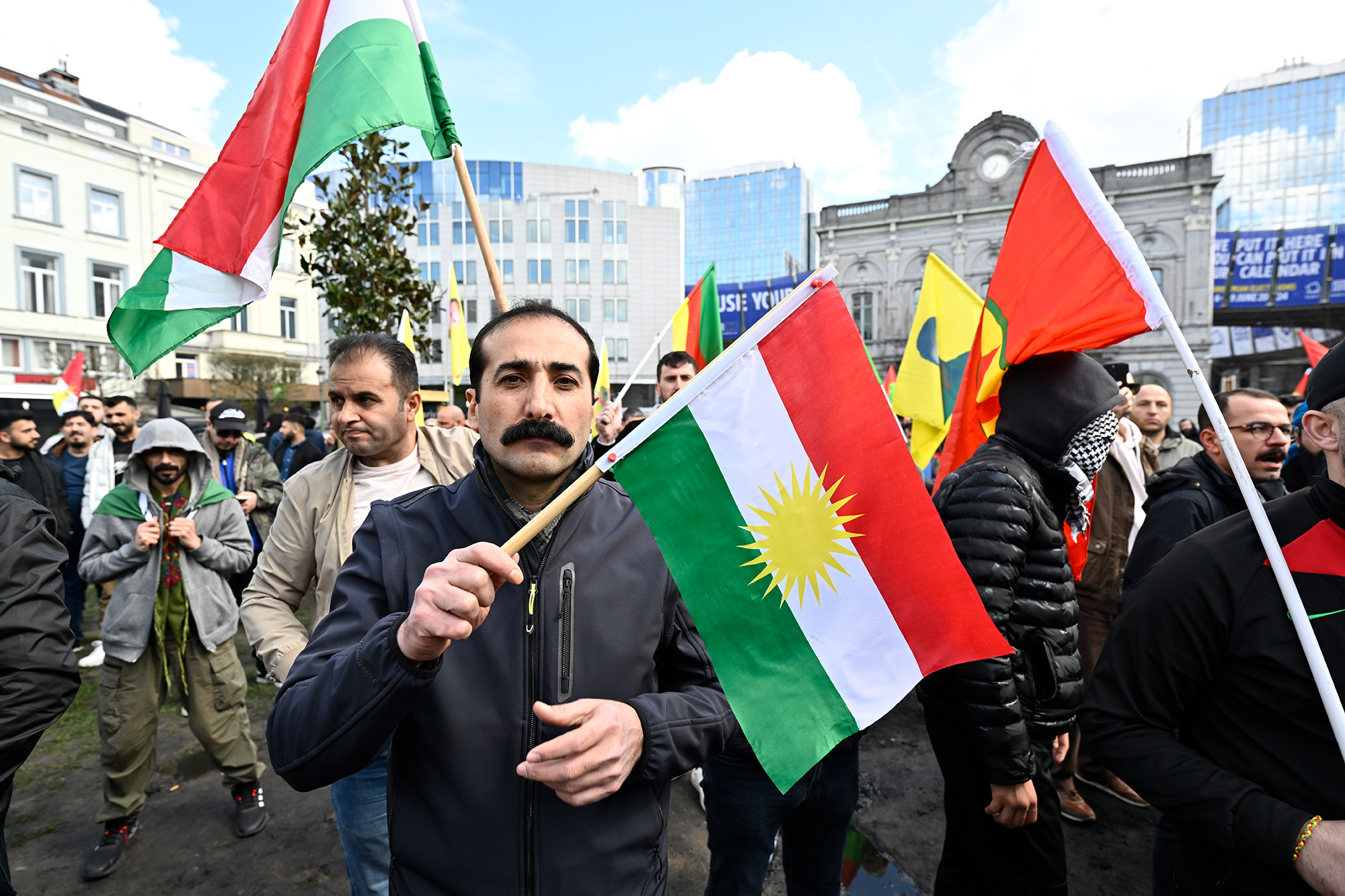 Kurden protestieren in Brüssel