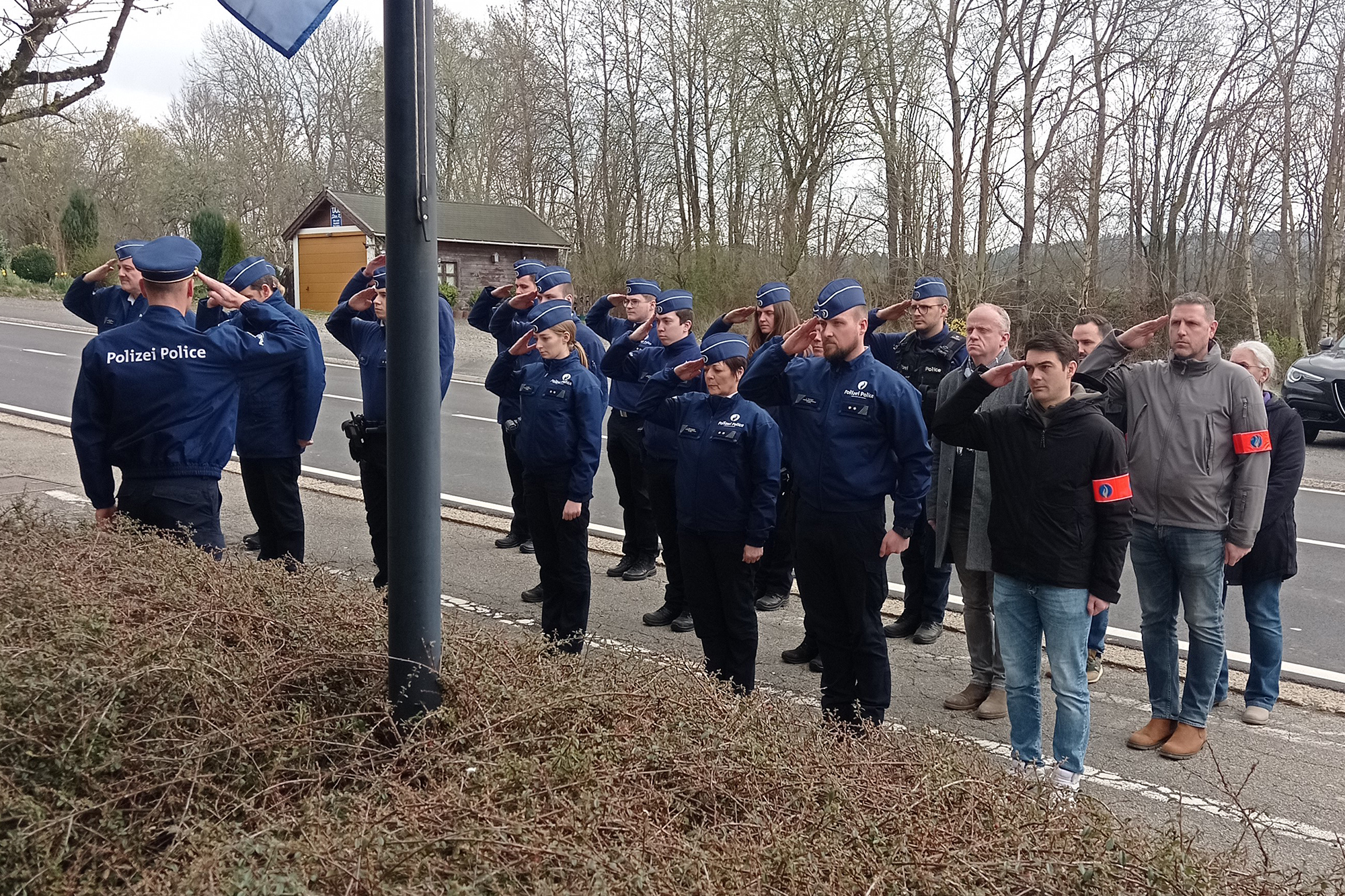 Schweigeminute der Eifelpolizei in St. Vith