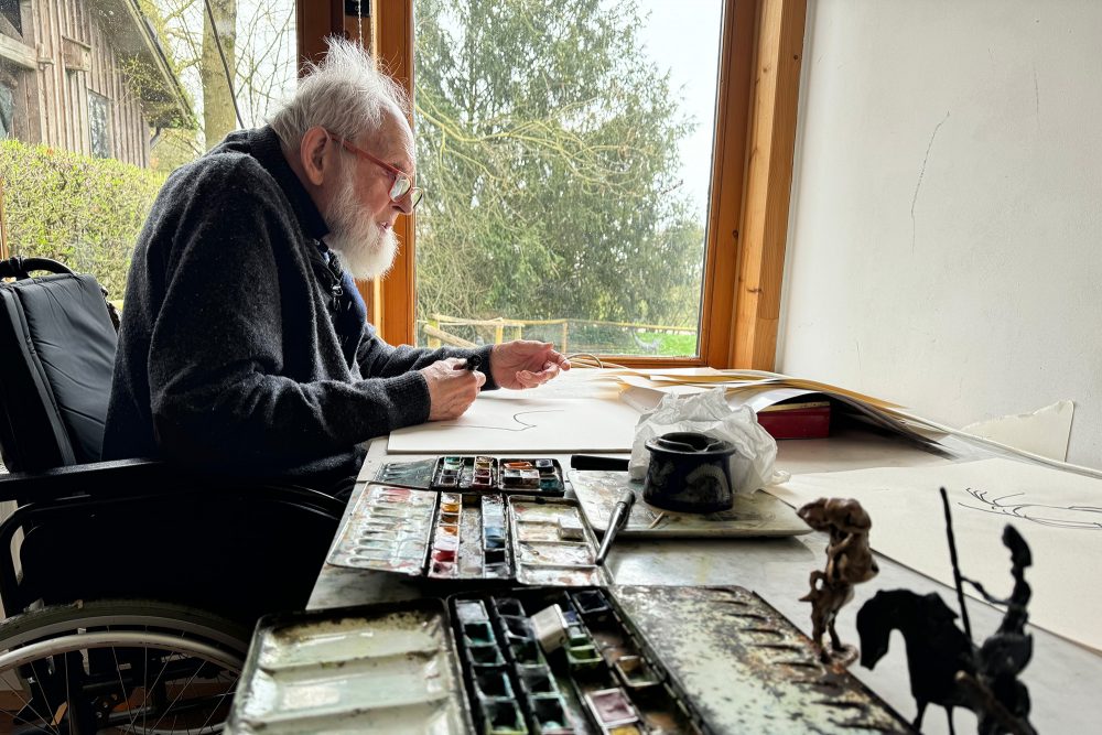 Wolfgang Binding in seinem Atelier in Lichtenbusch