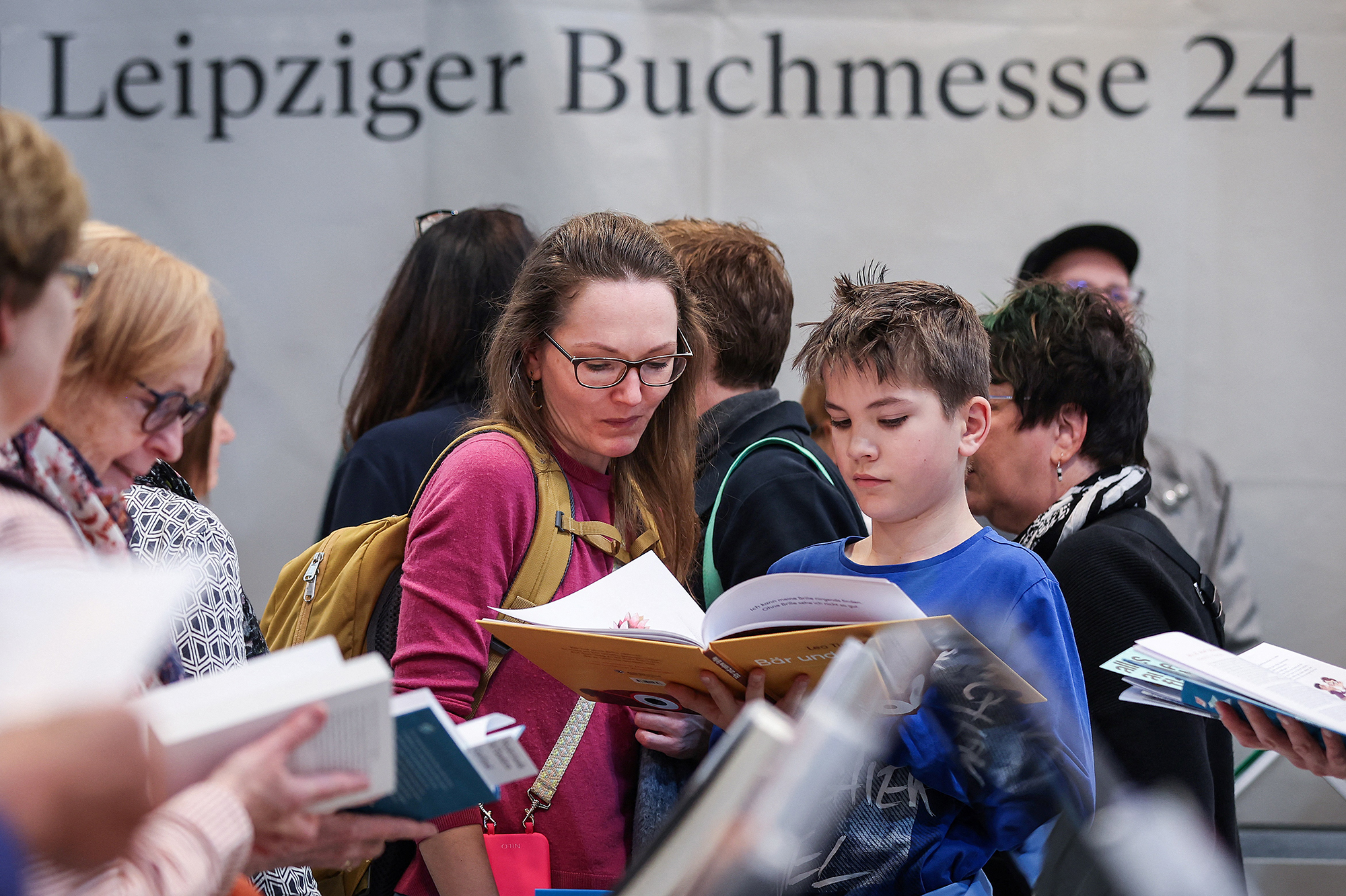 Besucher auf der Leipziger Buchmesse