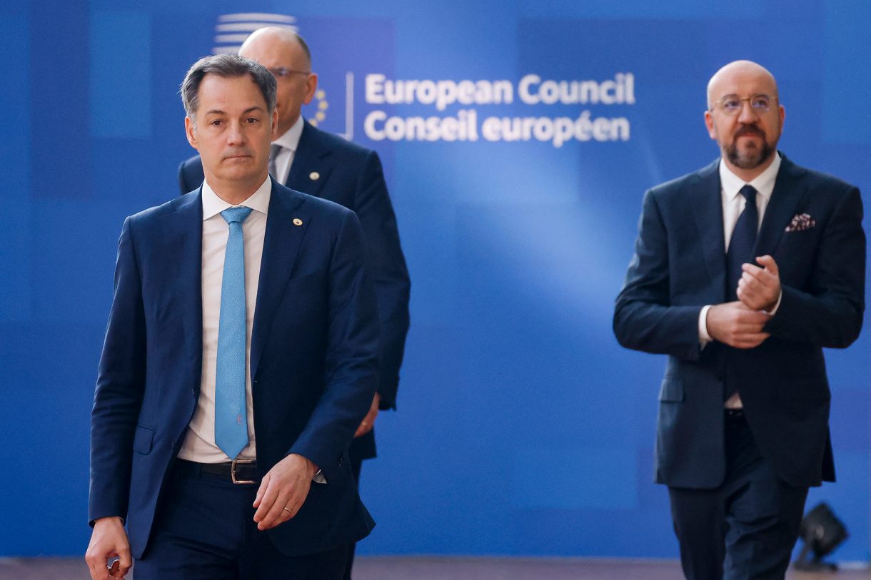 Premierminister Alexander De Croo und EU-Ratspräsident Charles Michel am Donnerstag in Brüssel