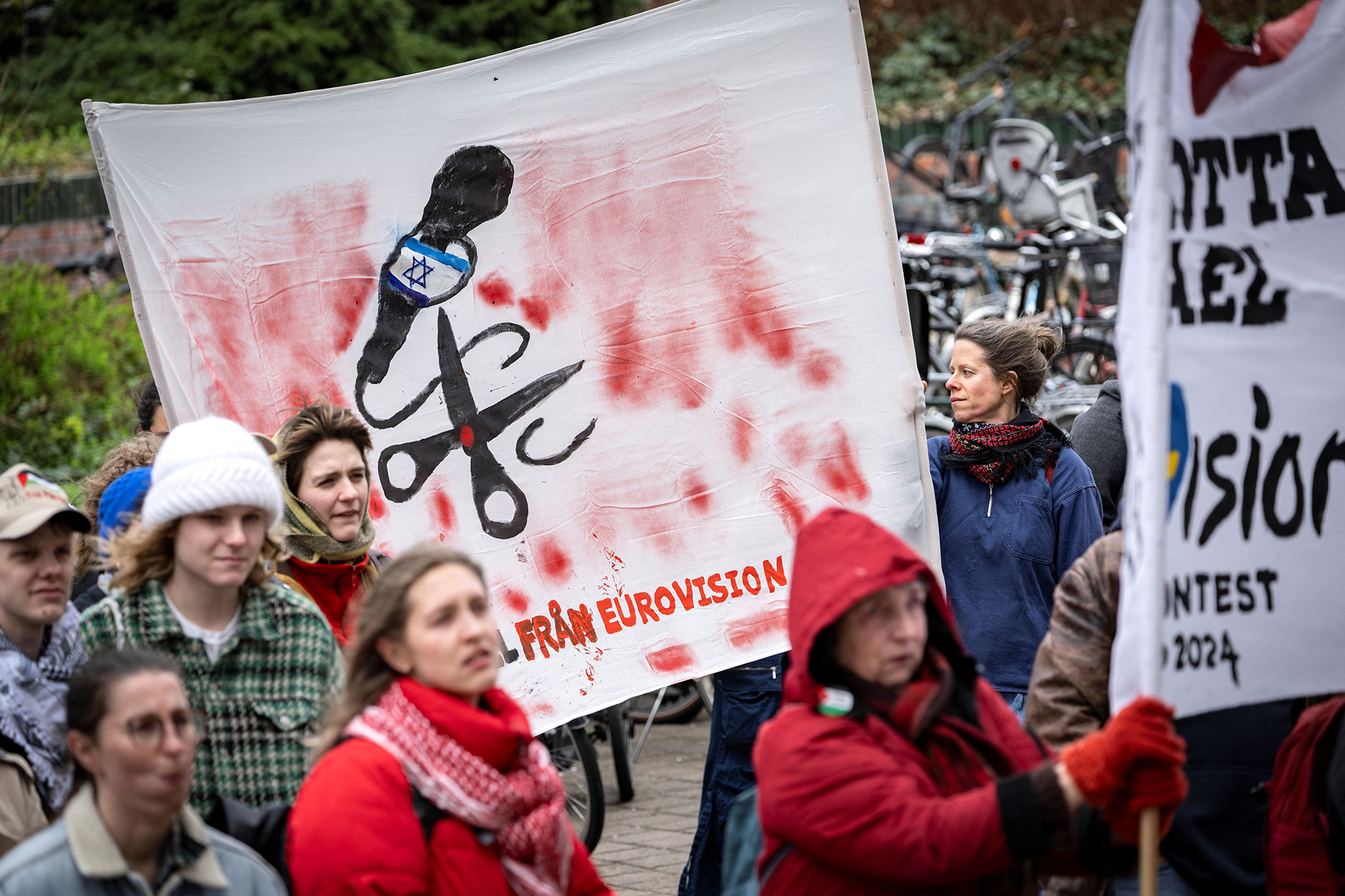 Protest gegen die ESC-Teilnahme Israels am 10. April in Malmö