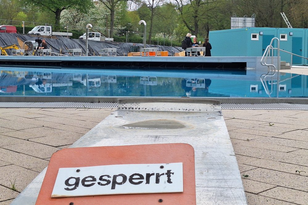 Bauarbeiten am Aachener Freibad Hangeweiher