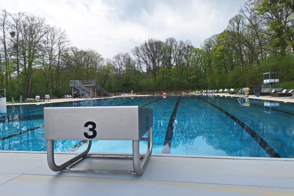 Bauarbeiten am Aachener Freibad Hangeweiher