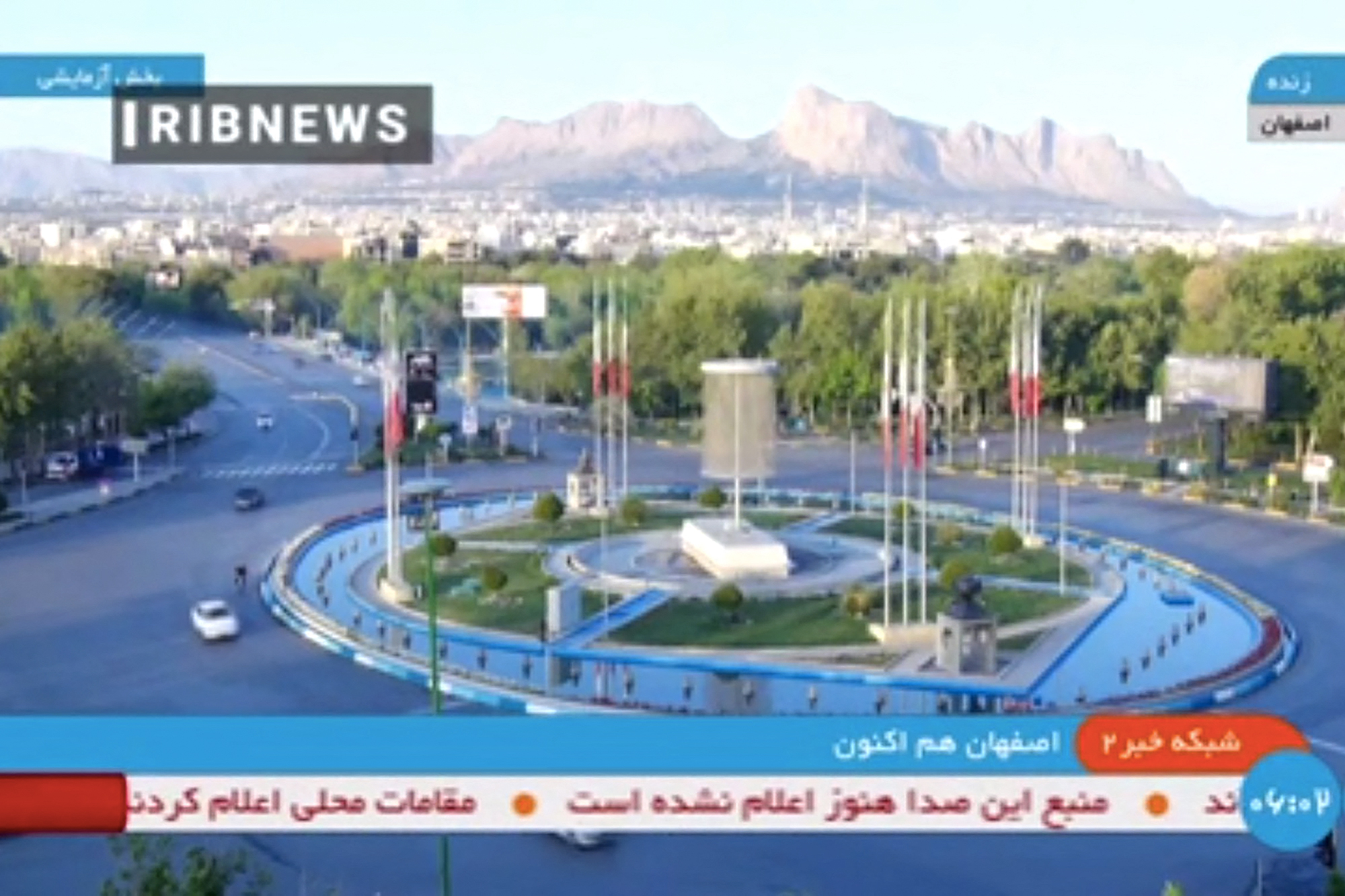 Aufnahmen des iranischen Fernsehens zeigen Isfahan am Freitagmorgen