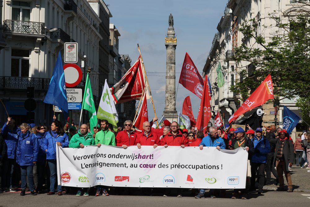 Lehrerdemo in Brüssel am 23. April 2024