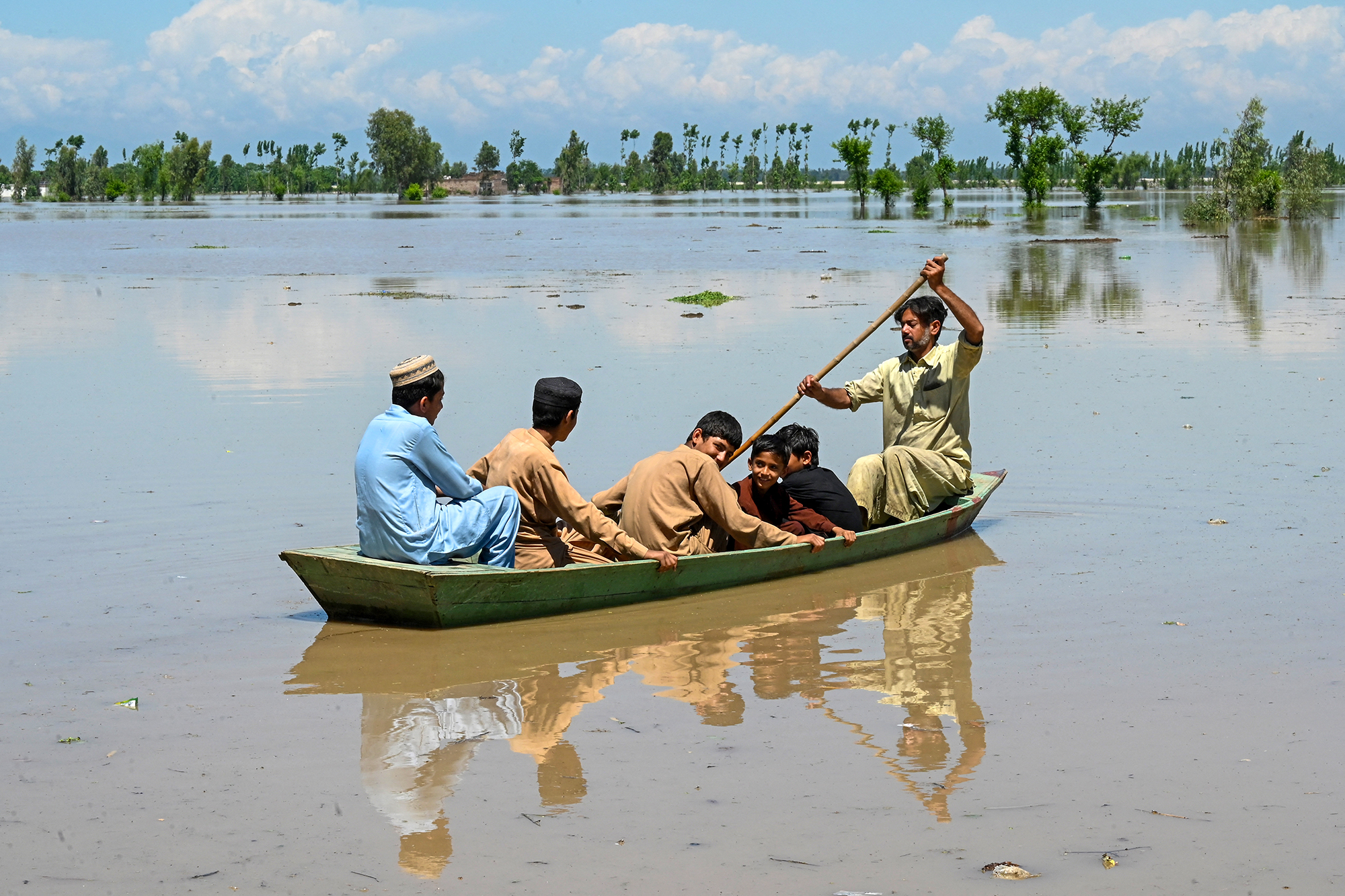 Überflutetes Gebiet in Pakistan