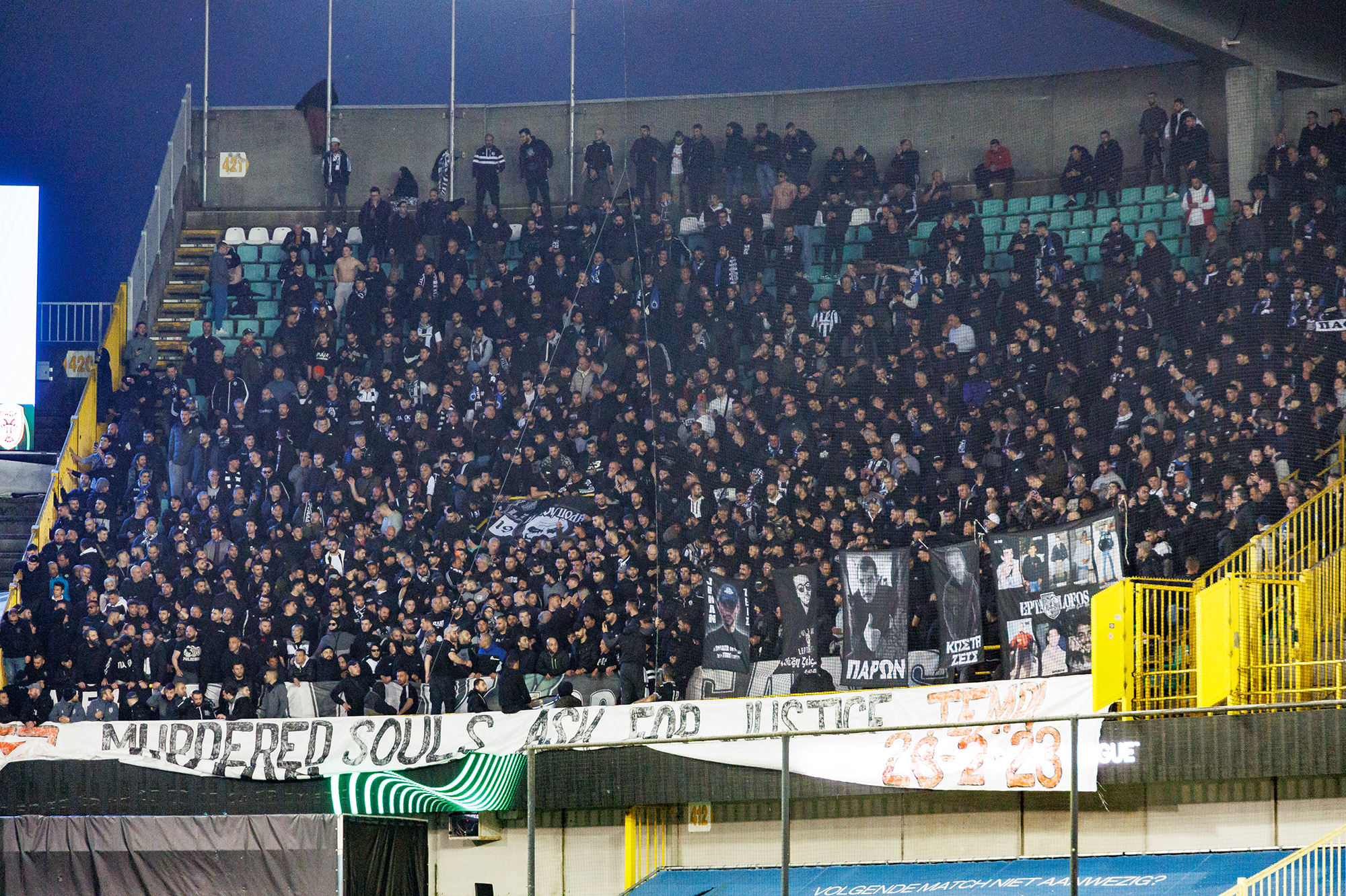 PAOK-Fans am Donnerstag im Stadion in Brügge