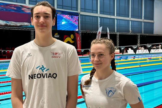 Raphaël Urbain vom SSV und Maiwenn Menager in Antwerpen (Bild: Pascale Schröder)