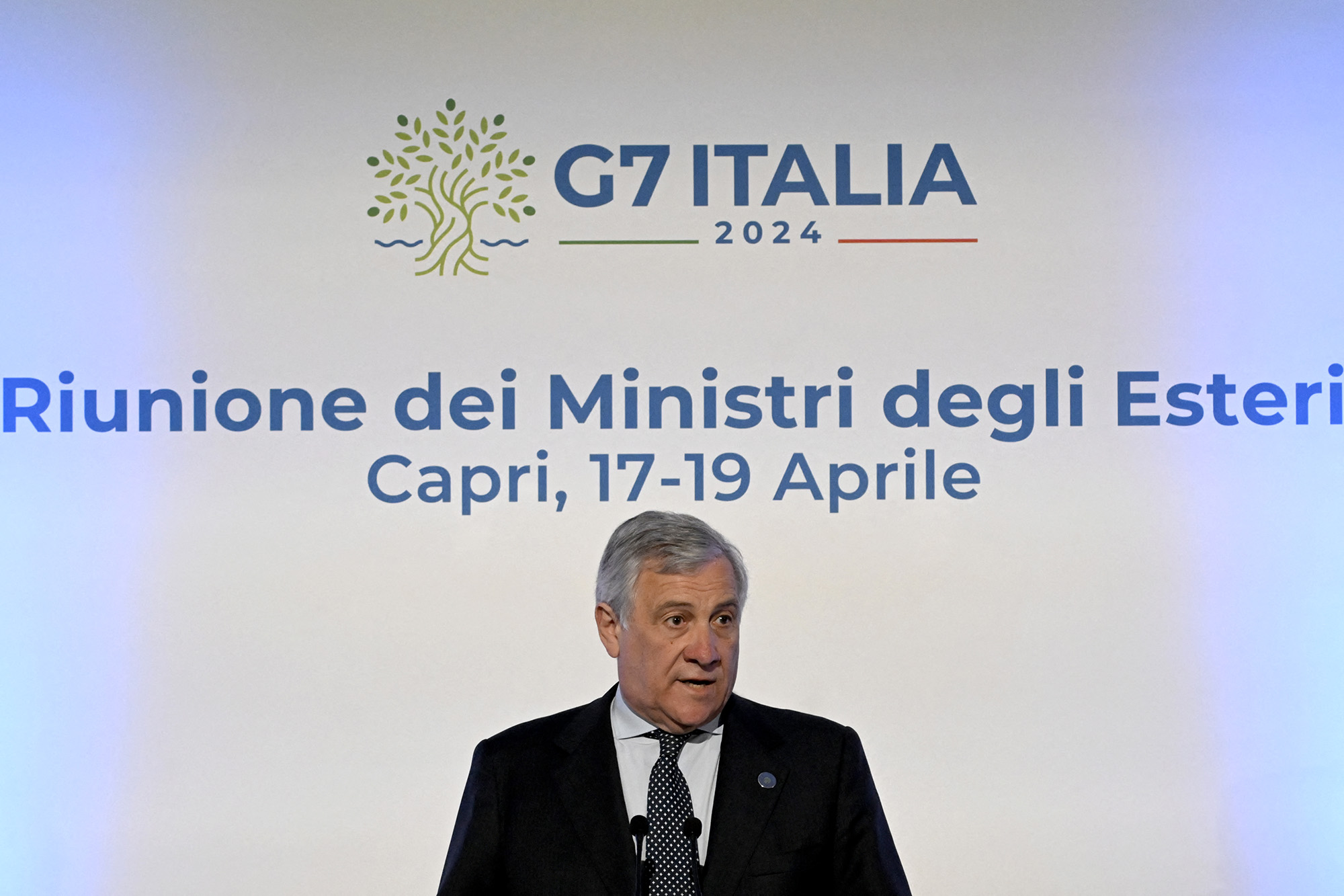 Italiens Außenminister Antonio Tajani beim G7-Außenministertreffen auf Capri