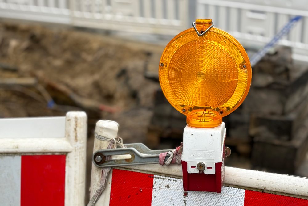 Absperrung bei Straßenarbeiten