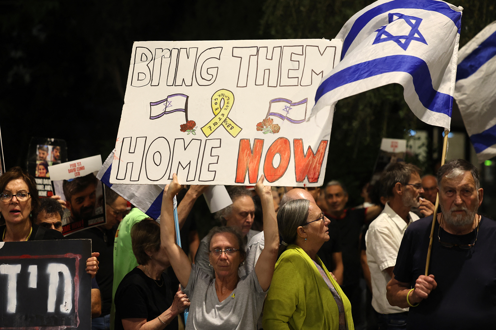 Demo für die Freilassung der Geiseln in Jerusalem am Mittwochabend