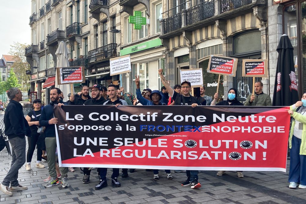 Protestaktion in Brüssel gegen Frontex-Gesetz