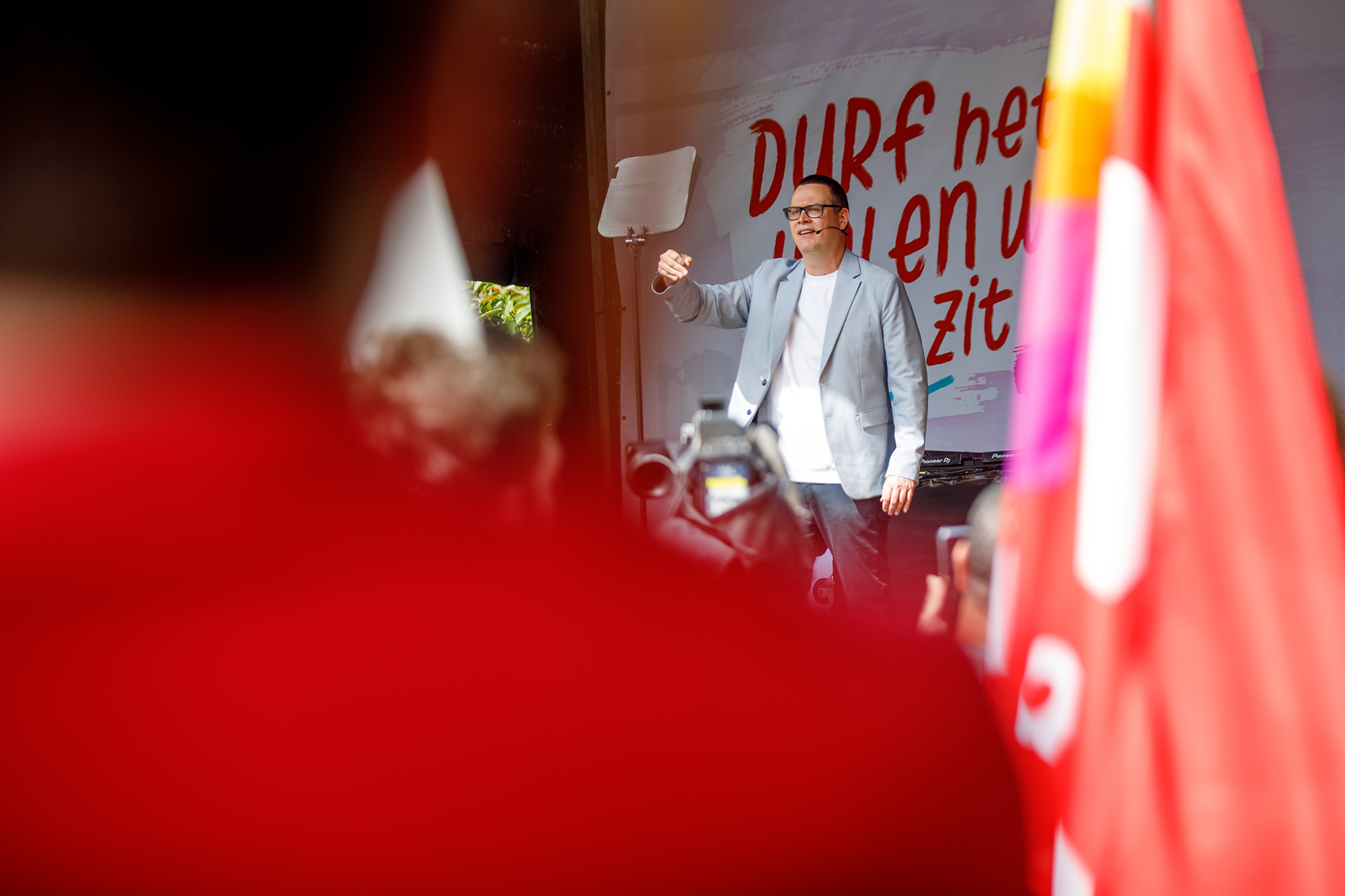 Raoul Hedebouw am 1. Mai in Brüssel