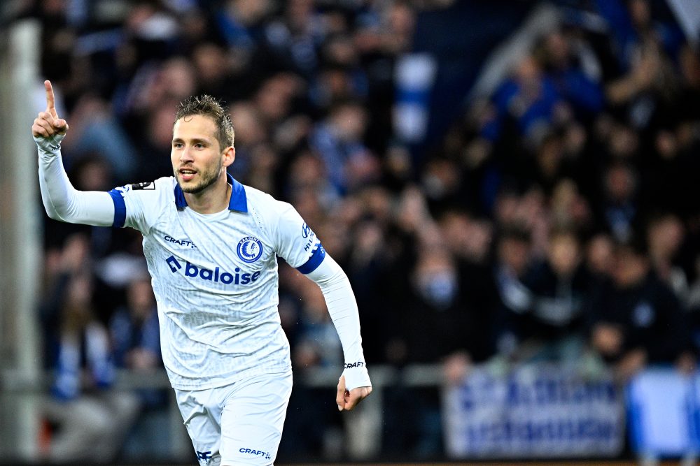 Andrew Hjulsager nach dem 4:2 für AA Gent in Mechelen