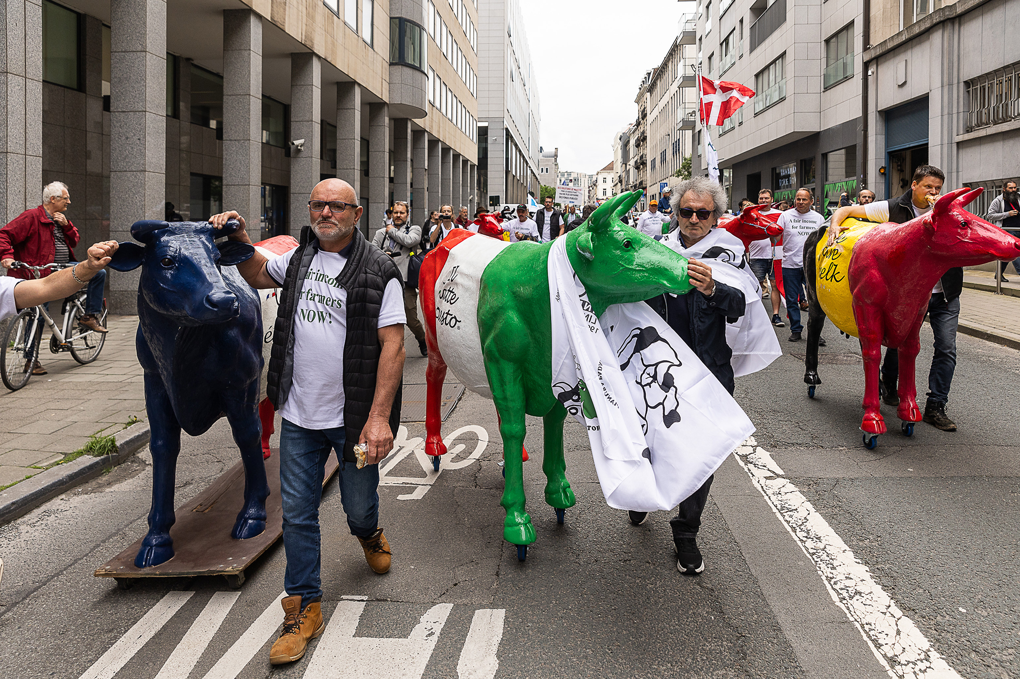 Protest der europäischen Milchbauern in Brüssel