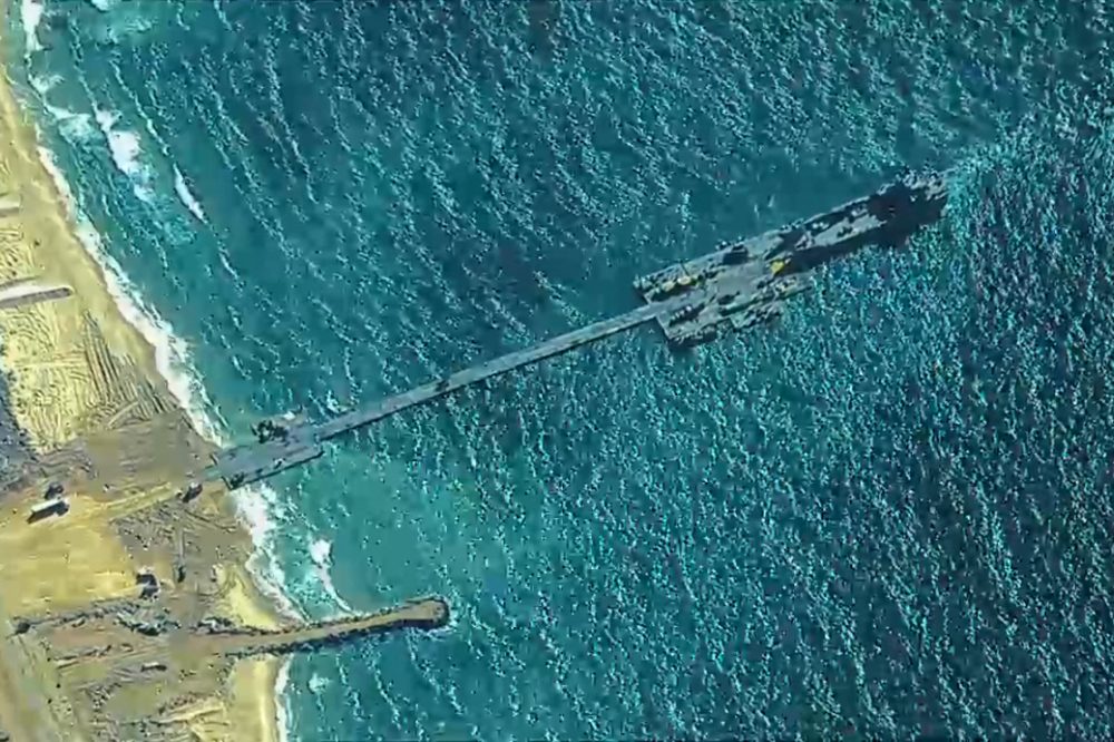 Schwimmender Hafen vor der Küste von Gaza