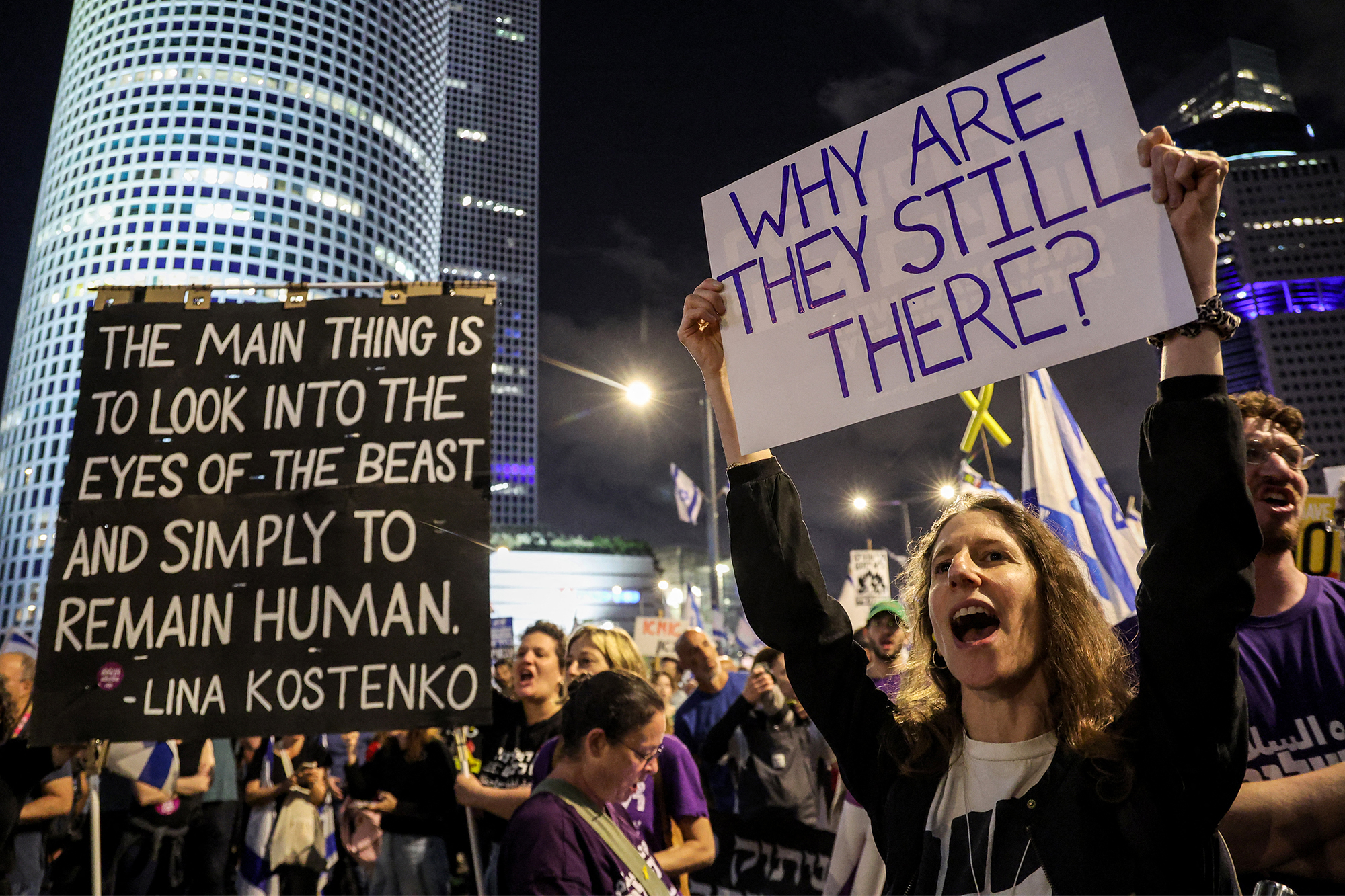 Proteste von Geisel-Angehörigen in Tel Aviv