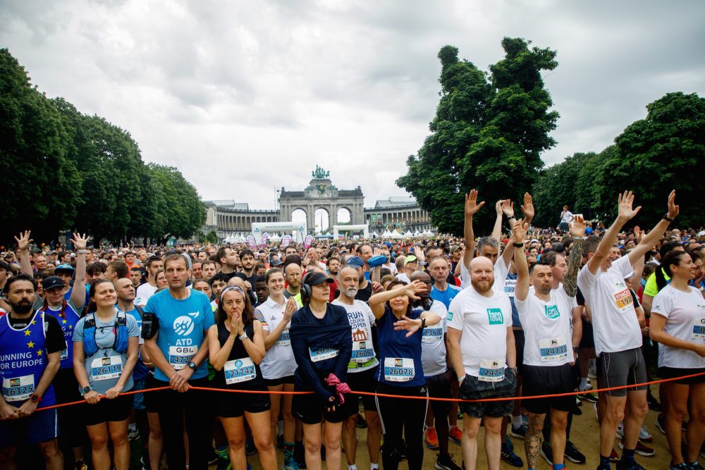 Teilnehmer beim Lauf 20 Kilometer von Brüssel