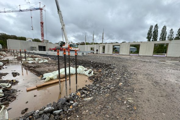 Arbeiten am Sportkomplex Eupen-Schönefeld