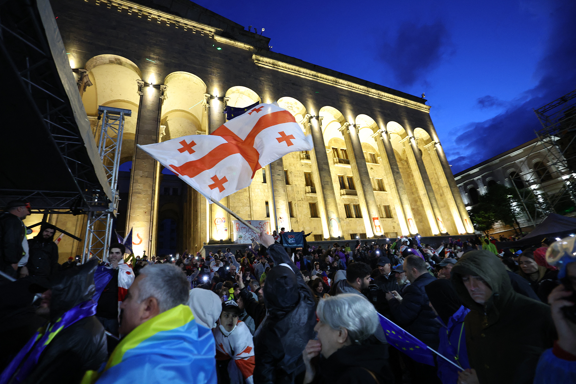 Proteste in Tiflis am Dienstagabend