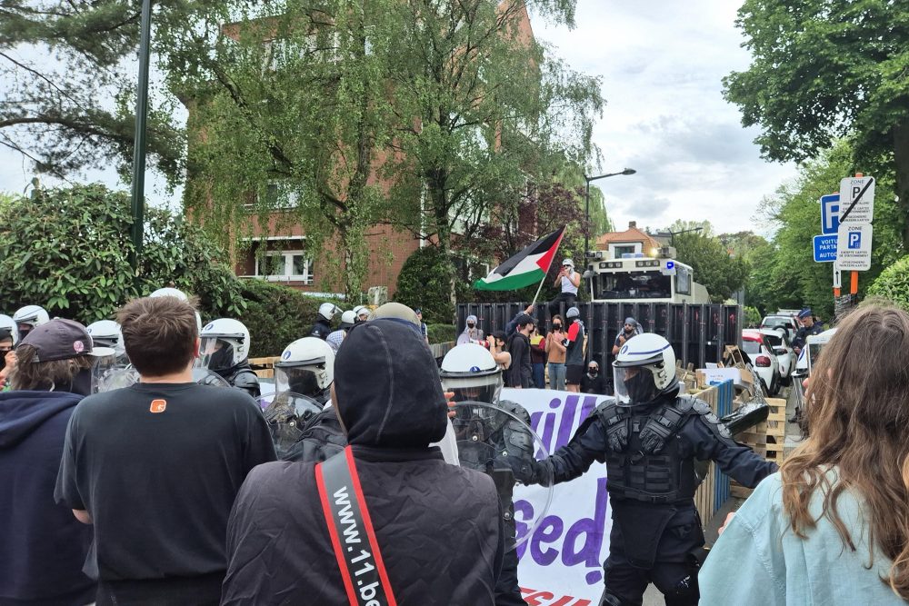 Propalästinensische Demonstration vor israelischer Botschaft in Uccle