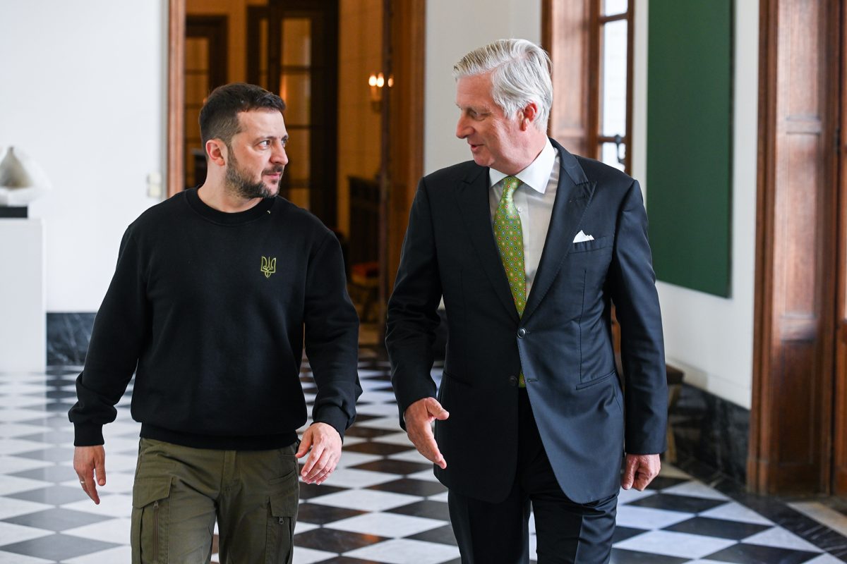 Wolodymyr Selenskyj und König Philippe im Palast 