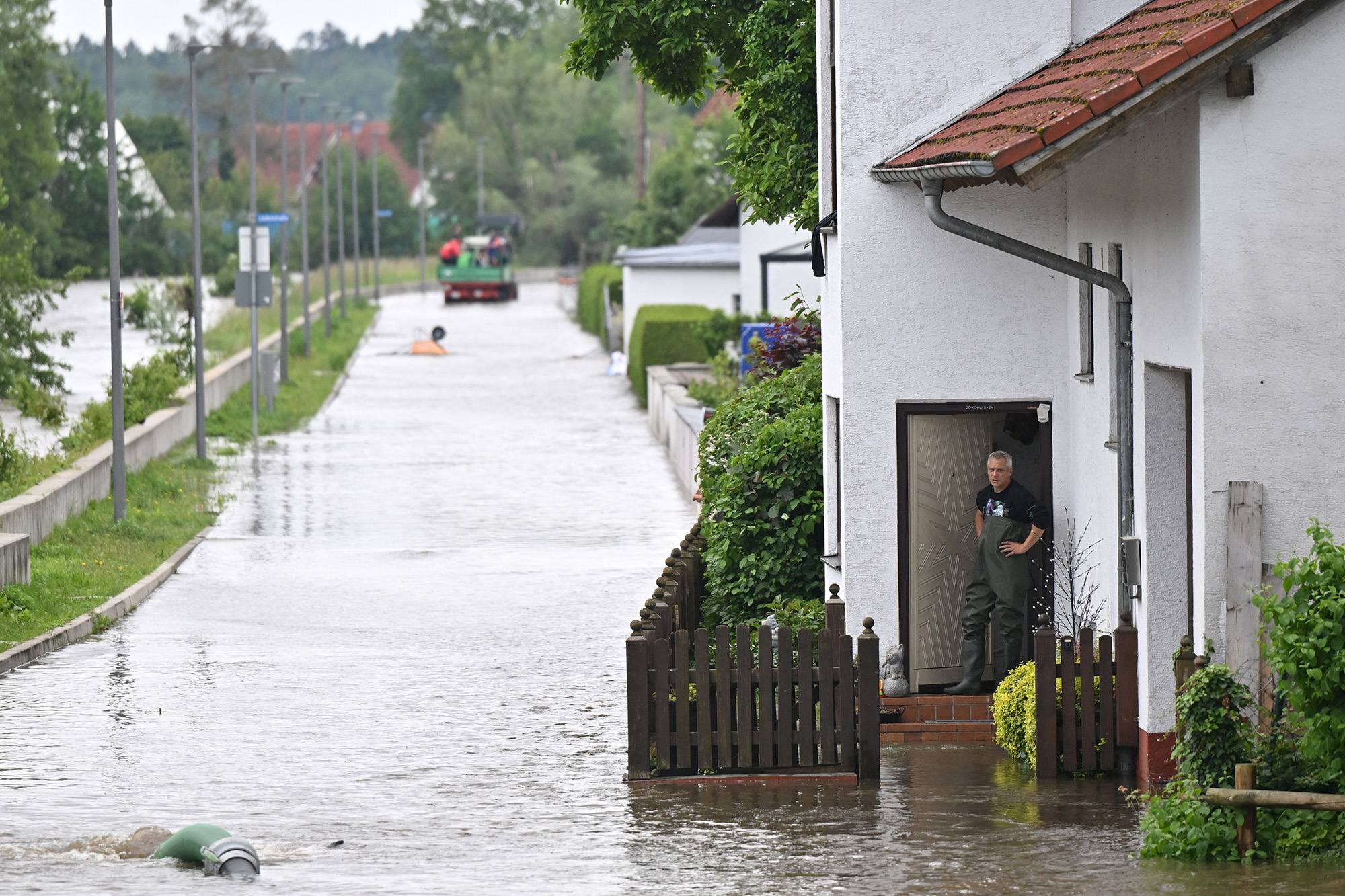 Überschwemmungen in Baar-Ebenhausen im Landkreis Pfaffenhofen in Bayern