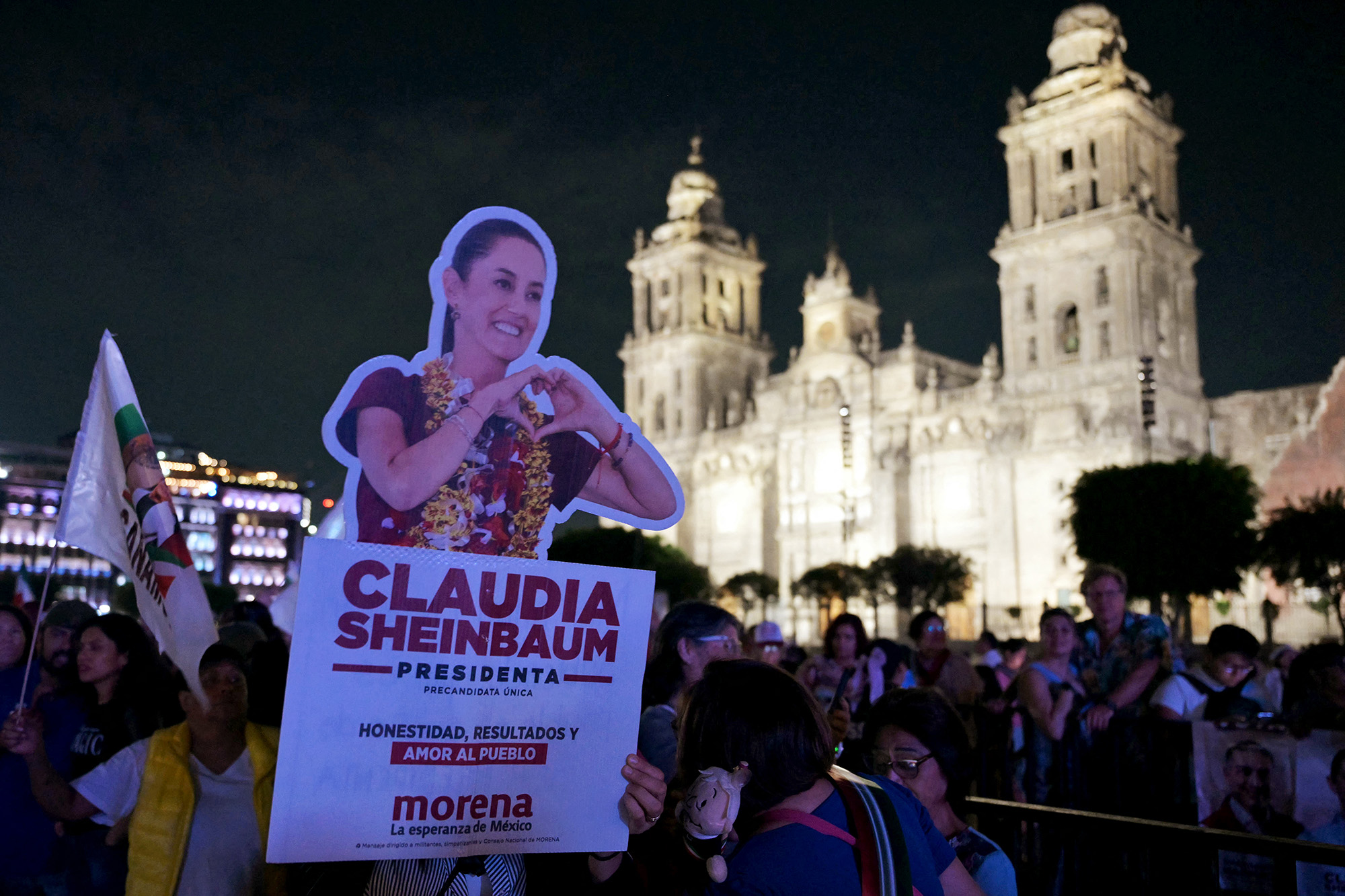 Anhänger von Claudia Sheinbaum in Mexico City