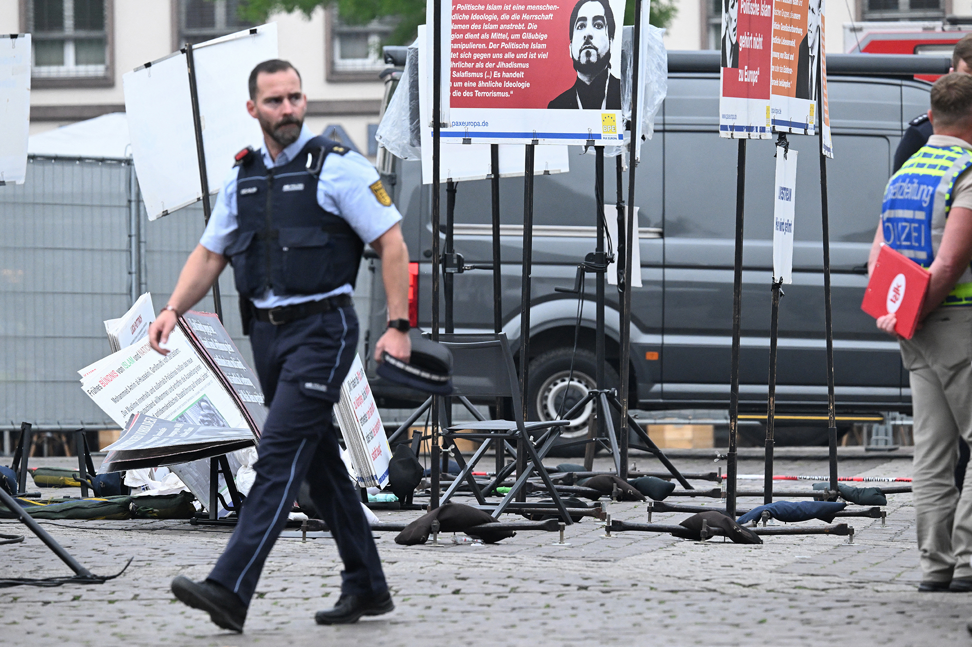 Polizei am 31. Mai am Tatort in Mannheim