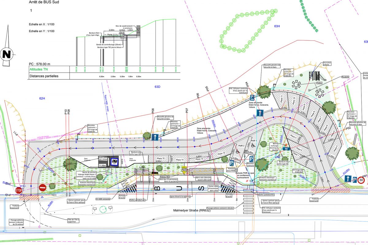 Plan für den "Mobipôle"-Parkplatz in der Gemeinde Büllingen