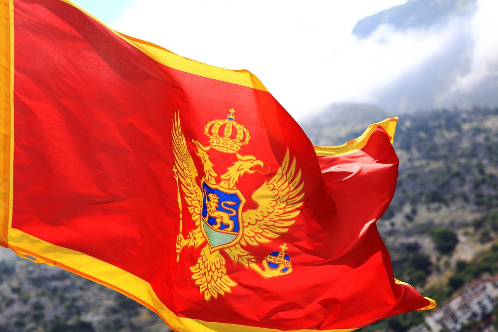 Rote Flagge Montenegros