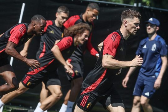 Die Roten Teufel während einer Trainingseinheit am Dienstag in Freiberg